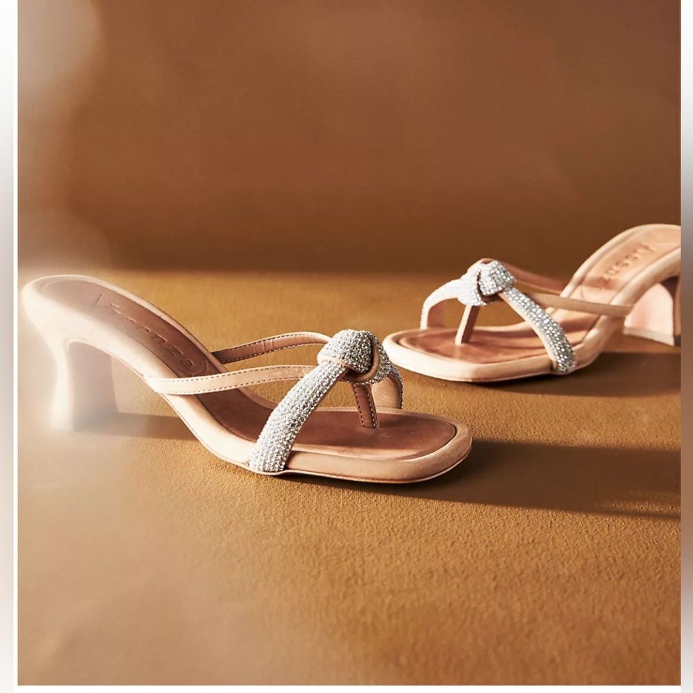 Vicenza Rhinestone Knot Kitten-Heel Mules